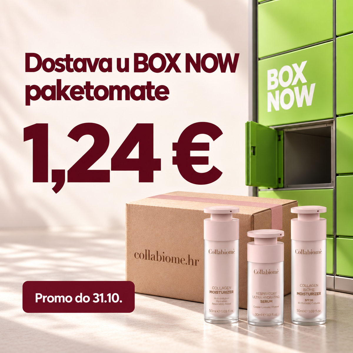 Dostava u BOX NOW paketomate za 1,24 € — promo do 31. 10.