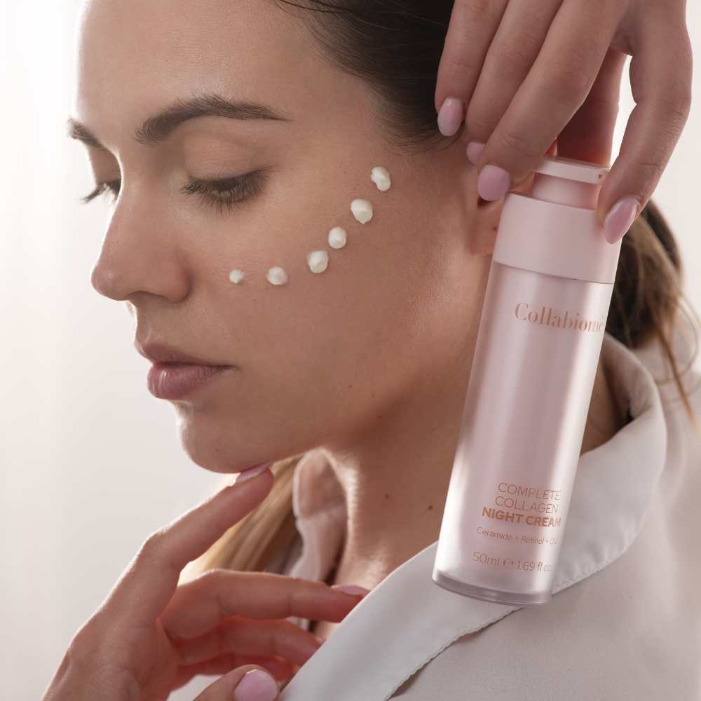 Complete Collagen noćna krema – primjena na licu